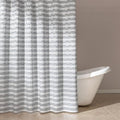 Amazon Basics Geometric Jacquard Fabric Shower Curtain for Bathroom