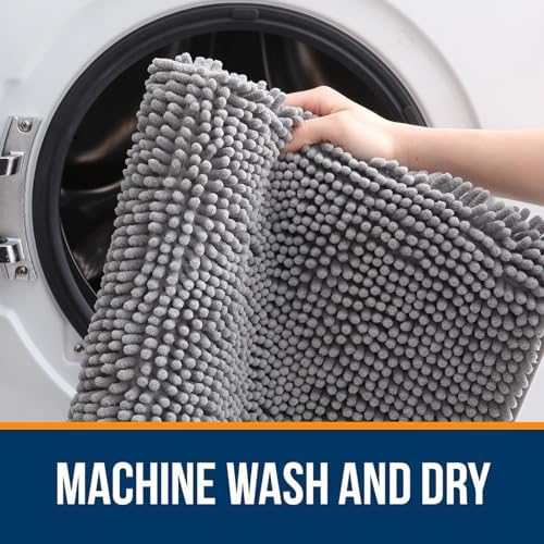 OLANLY Bathroom Runner Rugs 59x20, Extra Soft Absorbent Chenille Bath
