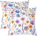 jejeloiu Floral Throw Pillow Covers Set of 2 Wildflower Botanical