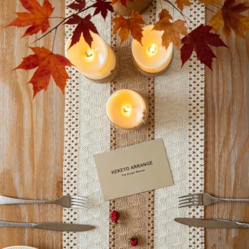 Keketoarrange Boho Macrame Table Runner 12x90 Inch