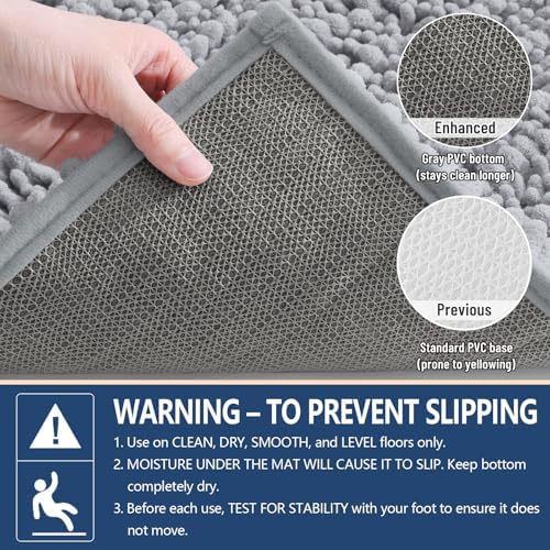 Arotive Bathroom Rugs Mat 60x20, Soft Absorbent Chenille Shaggy Bath