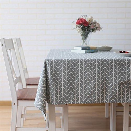 meioro Grey Farmhouse Table Cloth Rectangle Cotton Linen Nordic Twill