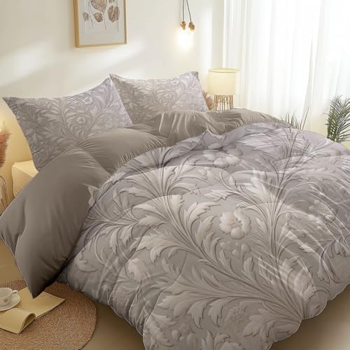 Duvet Cover King Microfiber - Reversible Exquisite Forest Leaves