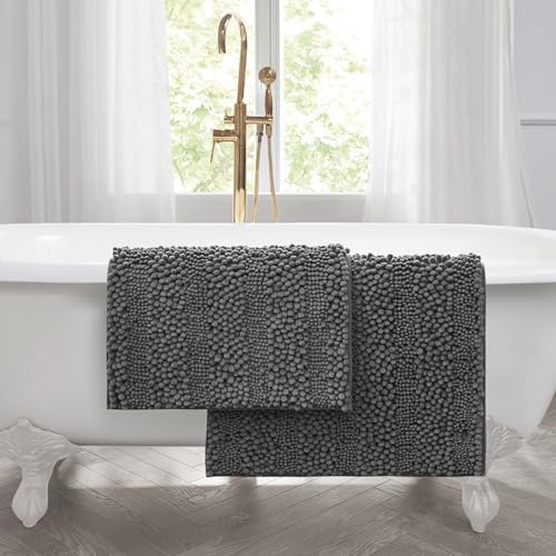 Laura Ashley – Astor Chenille Bath Mats | Set of 2| 100% Polyester
