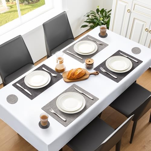 MOSAYT Placemats Set of 8, Heat Resistant Vinyl Place Mats with