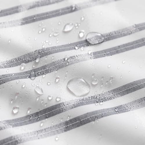 Amazon Basics Geometric Jacquard Fabric Shower Curtain for Bathroom