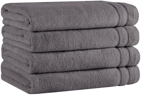 Comfort Spaces 4 Pc Bath Sheet Set 30x60, 100% Cotton 400GSM, Dark