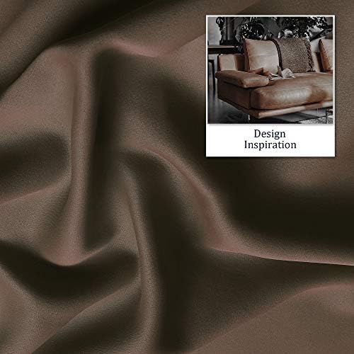 DUALIFE Brown Curtains 72 Inch Length 2 Panels Coffee Color Curtains