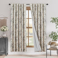 jinchan Floral Linen Blackout Curtains for Bedroom 72 Inches Long