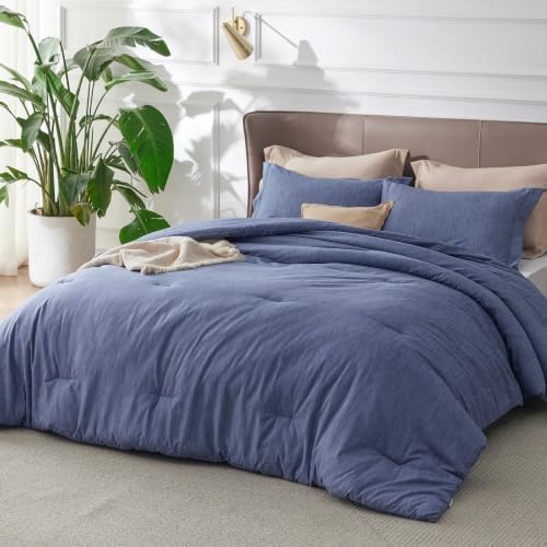 Bedsure Infinity Blue Cal King Comforter Set, Cationic Dyed Bed Set