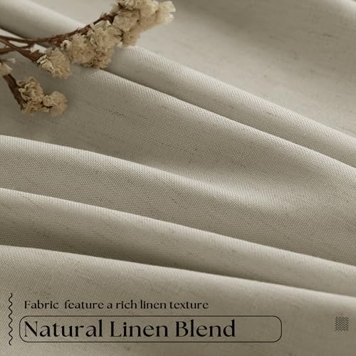 Burlywood Birch 100% Blackout Pinch Pleated Linen Curtains 96 Inches
