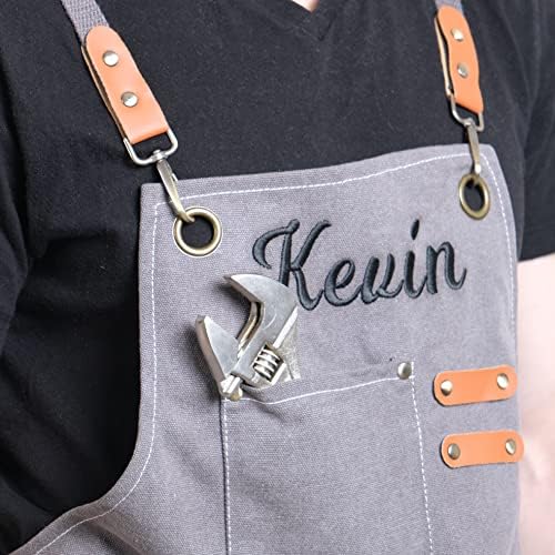 MT WORLD Apron For Men Woodworking Cooking Canvas Chef Apron With