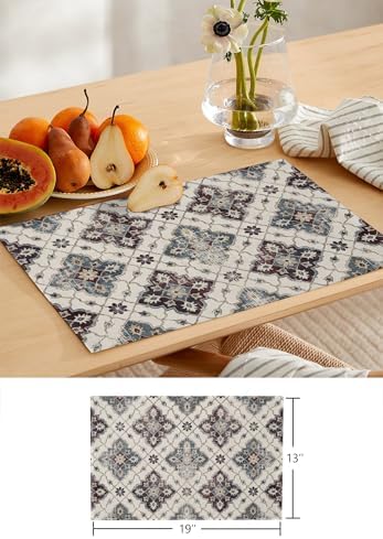 Classic Boho Table Runner and Placemats for Dining Table, Burlap