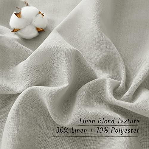 NICETOWN Thick Linen Blend Curtains Flax Textured for Bedroom, Rustic