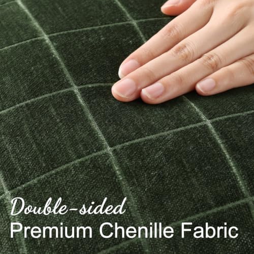 decorUhome Fall Plaid Olive Green Throw Pillow Covers 22x22 Set of 2