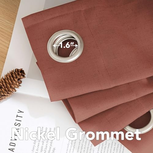 H.VERSAILTEX Living Room Linen Curtains - Semi Sheer, Nickel Grommet