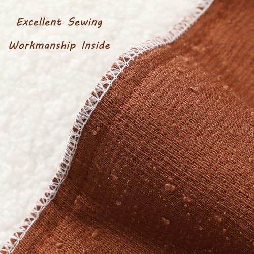 FUTEI Pack of 2 Boucle Textured Throw Pillow Covers 18x18 Inch, Rust