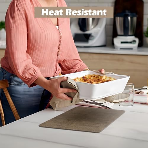 Aofmee Faux Leather Placemats Set of 6, Heat Resistant Place Mats