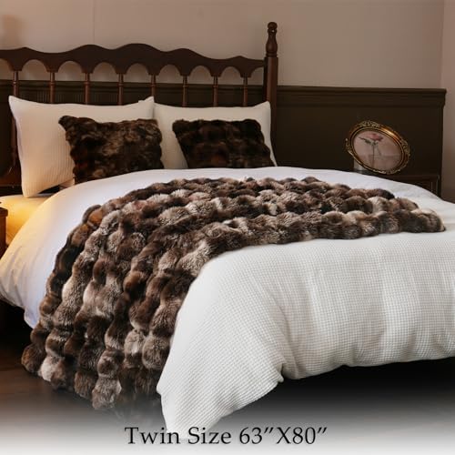 BENVWE Fluffy Faux Fur Throw Blanket for Couch, Soft Plush Thick Cozy