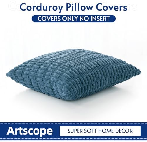 OTOSTAR Corduroy Decorative Throw Pillow Covers 22x22 Inch Super Soft