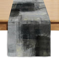 Black Grey Watercolor Table Runner 72 Inches Long (13"x72")