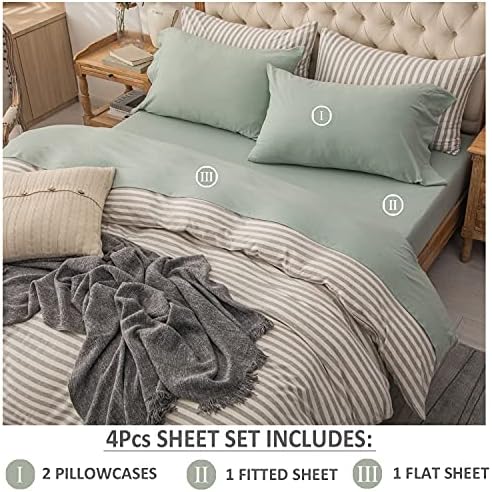 PURE ERA Jersey Knit 4pc Bed Sheet Set 100% T-Shirt Cotton Super Soft