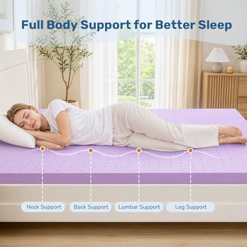 Sweetcrispy 3 Inch Queen Cooling Gel Memory Foam Mattress Topper
