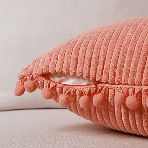 Fancy Homi Pack of 2 Coral Decorative Throw Pillow Covers 18x18 Inch