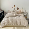 Nayoroom Gingham Duvet Cover Set King Brown Tan Plaid Checkered