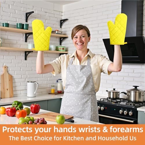 9 Pair Oven Mitts Set, 10.6 Inch Extra Long Heat Resistant Kitchen