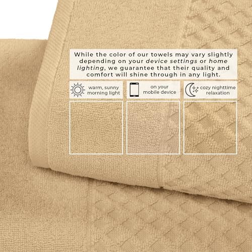 Great Bay Home Hand Towels - 100% Cotton 6 Pack 26x16 Hand Towel Set