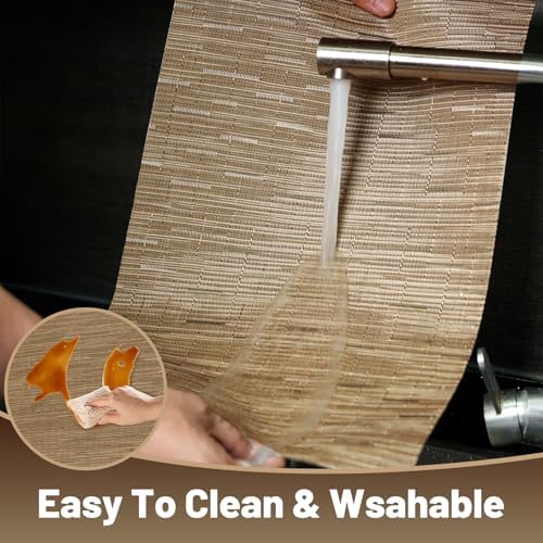 Placemats Set of 8,Non-Slip PVC Weave Table Mats Easy to Clean,Heat