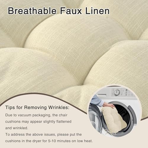 OVOV Indoor Chair Cushions for Dining Chairs Set of 4, 18x18, Beige