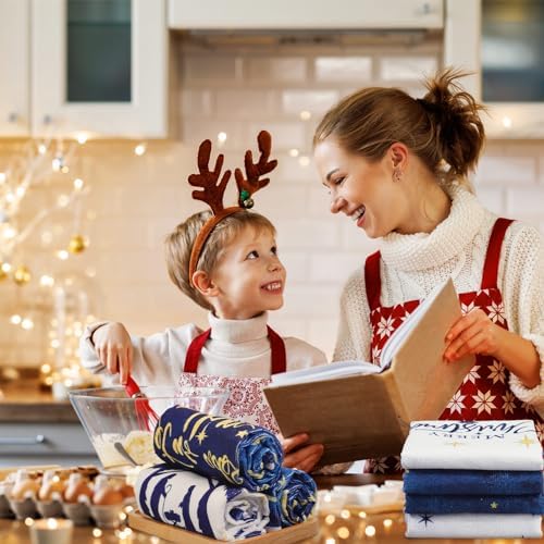 Oudain 6 Pcs Christmas Kitchen Towels Nativity Scene Christmas Hand