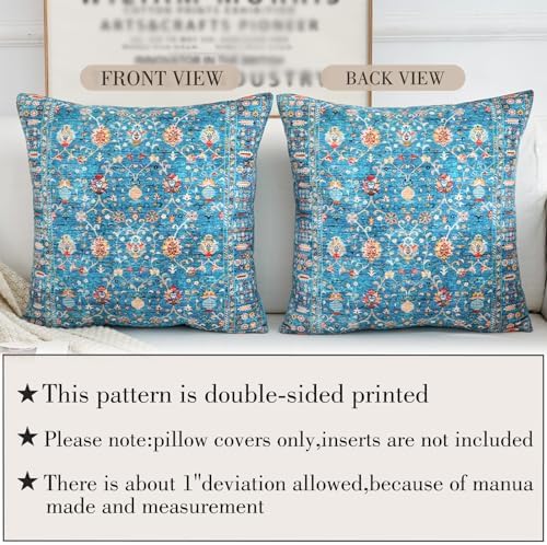 Boho Throw Pillow Covers 22x22 inch Set of 2,Boho Vintage Carpet