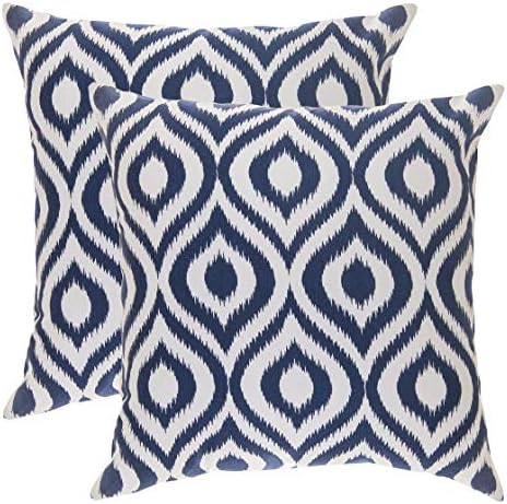 TreeWool Spring Summer 22x22 Set of 2 Ogee Ikat Accent Decorative