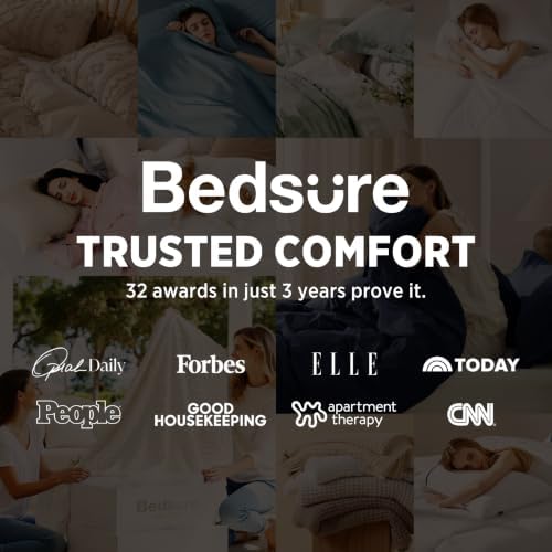 Bedsure Boho Duvet Cover Queen, Tufted Embroidery, 3-Piece, Light Grey