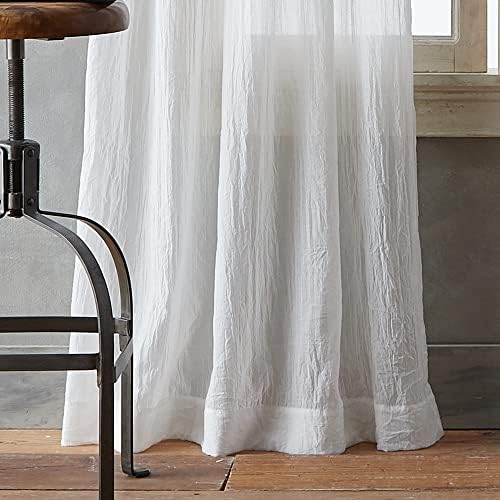 DKNY City Breeze Sheer Window Curtains Tab Top, 50 x 96, White, 2