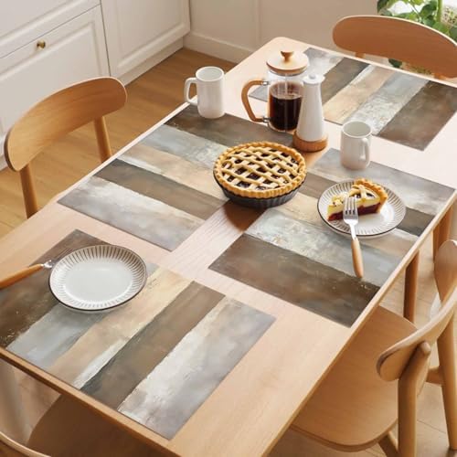 Placemats Set of 8, Rustic Wood Barn Woven Placemat, Linen Place Mats