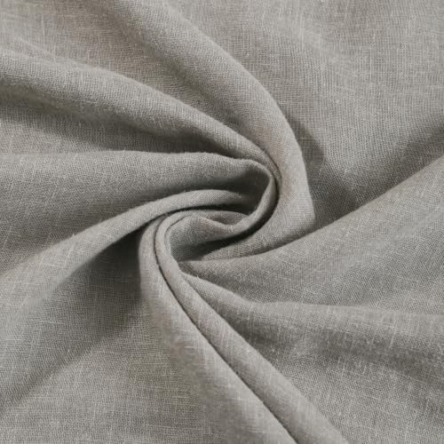 2 Panels Semi Sheer Linen Back Tab Curtains for Living Room, 72"W x