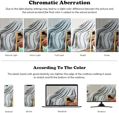 NEWCOSPLAY 3D Waffle Checkered Flannel Throw Blanket, Light Grey