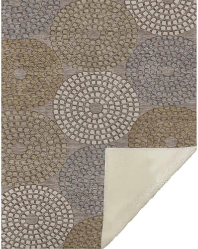 Addison Rugs ASB882 Taupe 50" x 70" Oversized Sherpa Throw Blanket