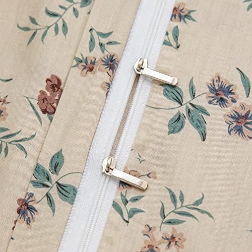 Floral Duvet Covers Queen, 100% Soft Cotton 3 Pieces Queen Flower