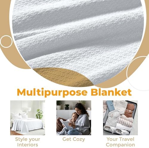 SUPERIOR Cotton Blanket, Lightweight, Soft Breathable Comfy Bedding