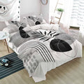 Duvet Cover Set Full, Bohemian Arch Abstract Geometric 3 Piece Bedding