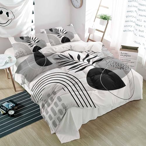 Duvet Cover Set Full, Bohemian Arch Abstract Geometric 3 Piece Bedding