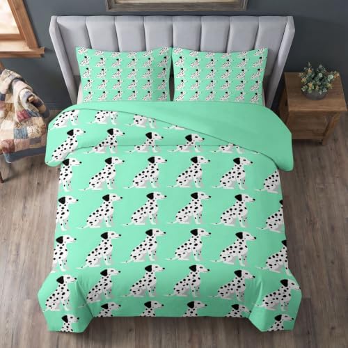 King Duvet Cover Set Soft Microfiber Animals Dalmatian