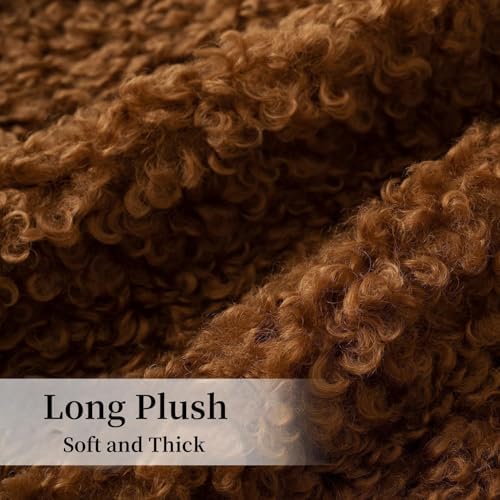 18" X 18" Neutral Faux Fur Pillow Case Boucle Decoration Long Plush