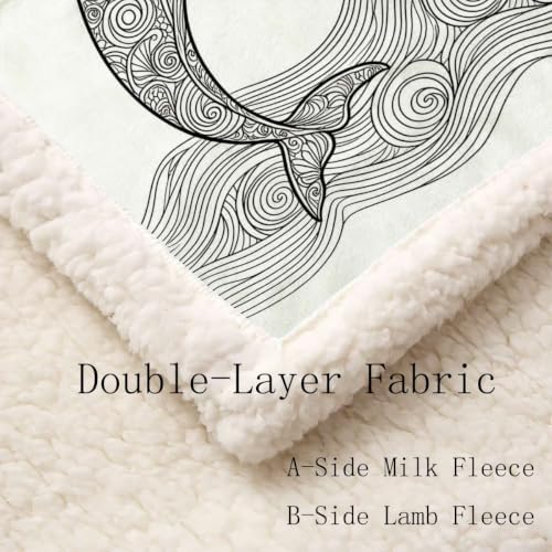Sketch Double-Layer Sherpa Fleece Throw Blanket 60”x 80”