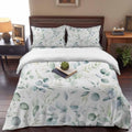 Eucalyptus Leaf California King 4 Piece Duvet Cover Set, Sage Green